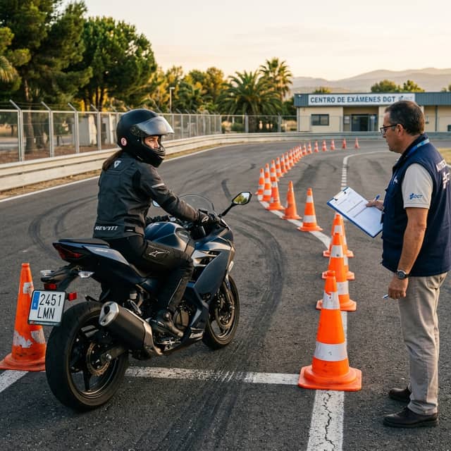 Circuito de maniobras examen A2 DGT con medidas oficiales